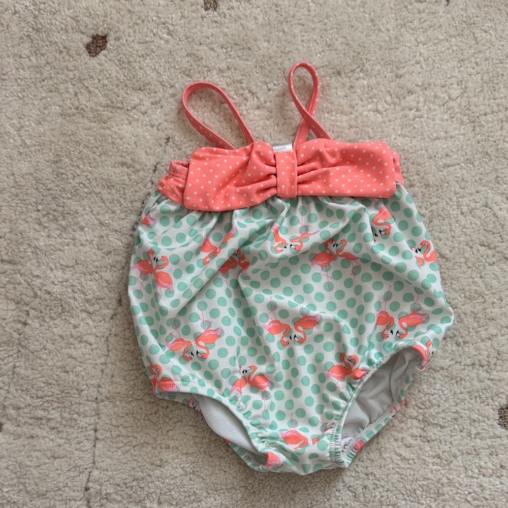 Target Kids Swim One Piece - Mint Green and Coral